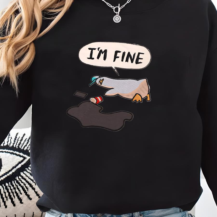 Duck Coffee Spill Sweatshirt: Funny Cozy Apparel Sweatshirt