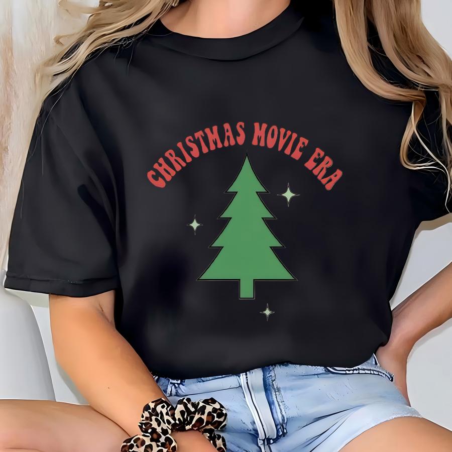 Christmas Movie Era Kids Shirt, Toddler Christmas Movies Tee, Natural Movie Watching Shirt For Kids, Matching Family Christmas Movie Shirt T-shirt