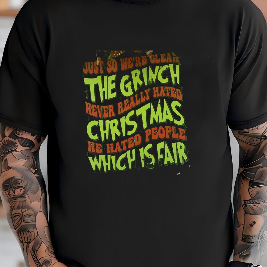 Grinch Never Hated Christmas Door Hanger Shirt