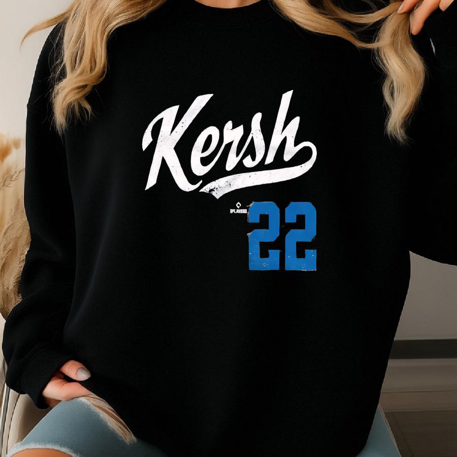 Clayton Kershaw Men's Baseball T-shirt - Los Angeles Baseball Clayton Kershaw Kersh Players Weekend L Wht Sweatshirt