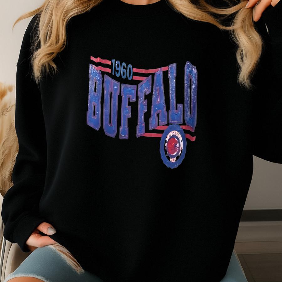 Buffalo Football Retro Cropped Shirt, Vintage Buffalo Bill Crop Top, Throwback Bill Boxy Fit Tee, Women's Buffalo Bill Crop Crewneck Shirt Sweatshirt