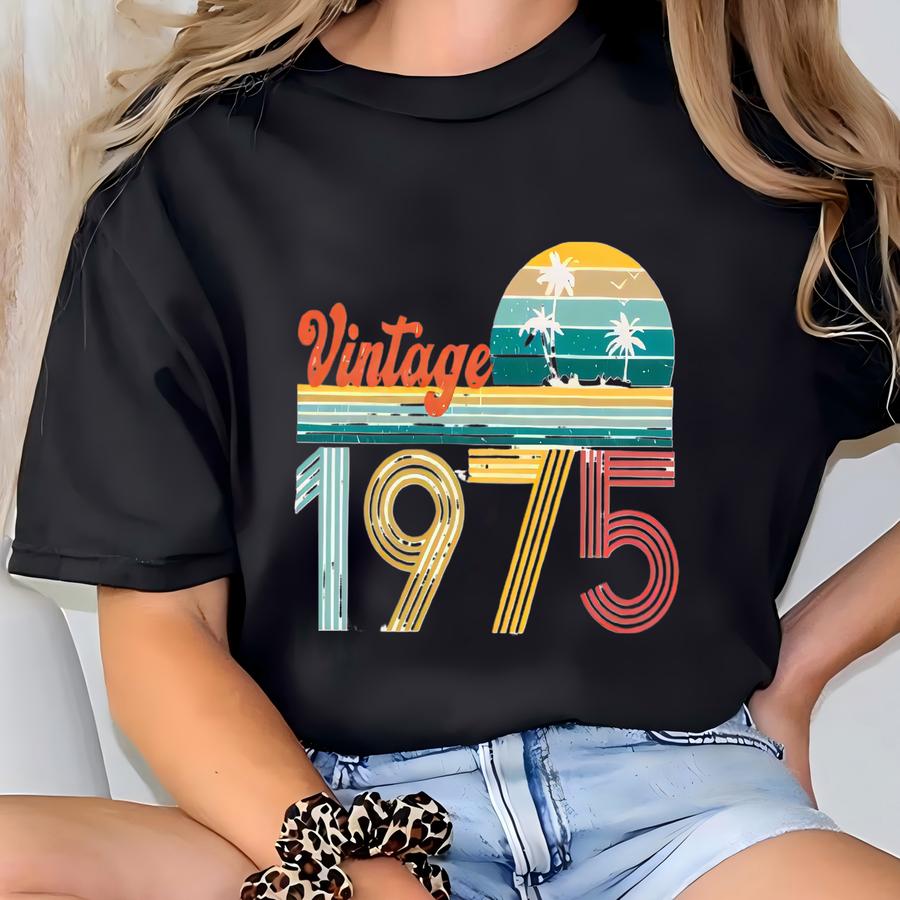 50th Birthday Gift For Women, 50th Birthday Gift, 50th Birthday Tee, Birthday Party Gift, 1975 For Women,vintage 50th Gift Tee T-shirt