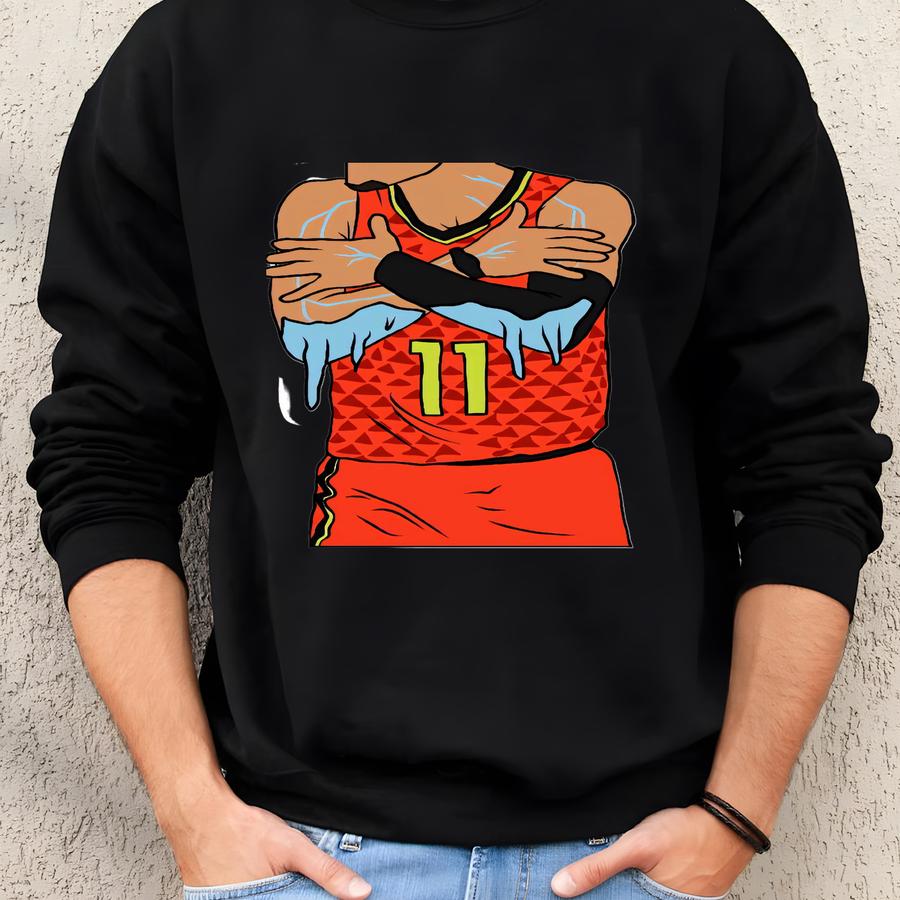 Trae Young Ice Celebration Glossy Sticker (3”, Water Resistant) Laptop And Phone Decal Sweatshirt