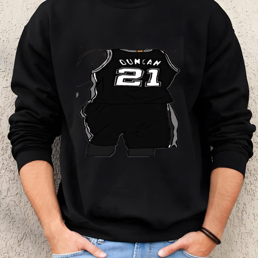 Tim Duncan Pointing Up Glossy Sticker (3”, Water Resistant) Laptop And Phone Decal Sweatshirt