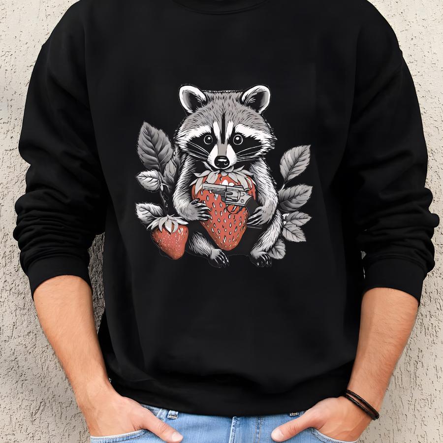Strawberry Jams But My Glock Dont, Strawberry Jams But My Glock Dont Shirt, Strawberry Jams And Glock Shirt, Glock Shirt, Raccoon Shirt Sweatshirt