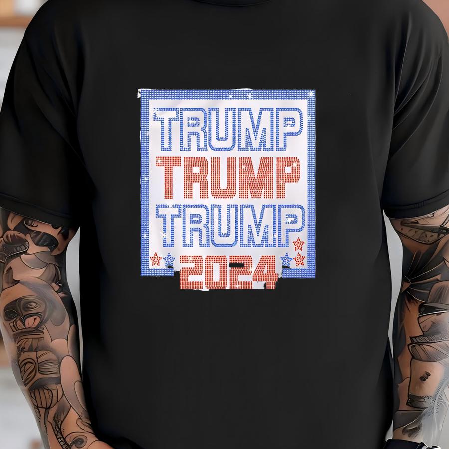 2024 Rhinestone Bling Shirt,  Hoodie, Christmas Sweatshirt, Funny Tee, Republican Christmas Gift T-shirt