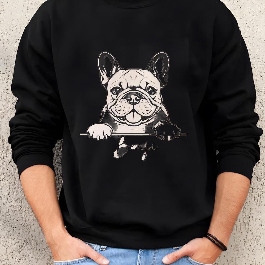 Custom French Bulldog Sweatshirt, Personalized French Bulldog Sweatshirt, French Bulldog Crewneck, French Bulldog Gift, French Bulldog Shirt Sweatshirt