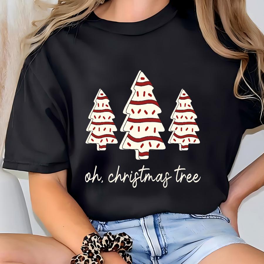Funny Christmas Tree Cake Hoodie: Holiday Tee T-shirt