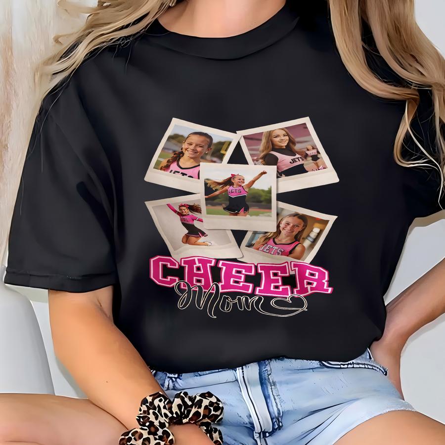 Personalized Cheer Mom Photo Tshirt, Customized With Your Pictures T-shirt