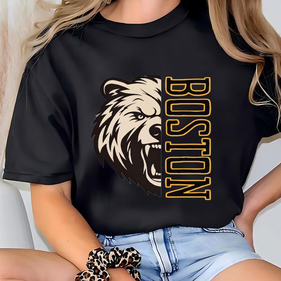 Boston Hockey Shirt, Retro Bruin Hockey Gameday Sweatshirt, Boston Hockey Crewneck, Boston Sports Apparel, Bruin Hockey Fan Gift T-shirt