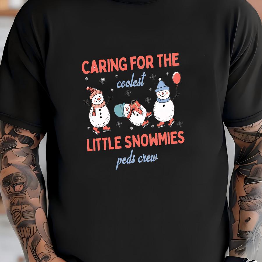 ® Pediatric Nurse Christmas Shirt, Peds Team Crew Gifts, Christmas Snowman Pediatrics Tshirt, Nurse Praconer Tee T-shirt