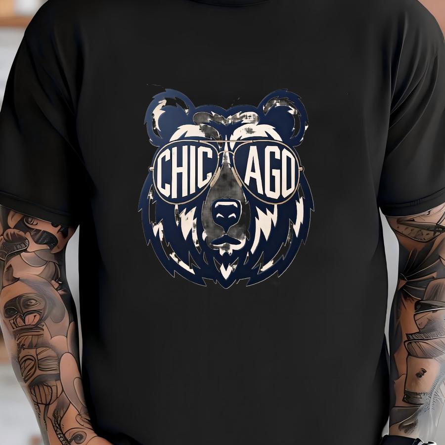 Vintage Chicago Football Bear Crewneck: Retro Fan Gift T-shirt