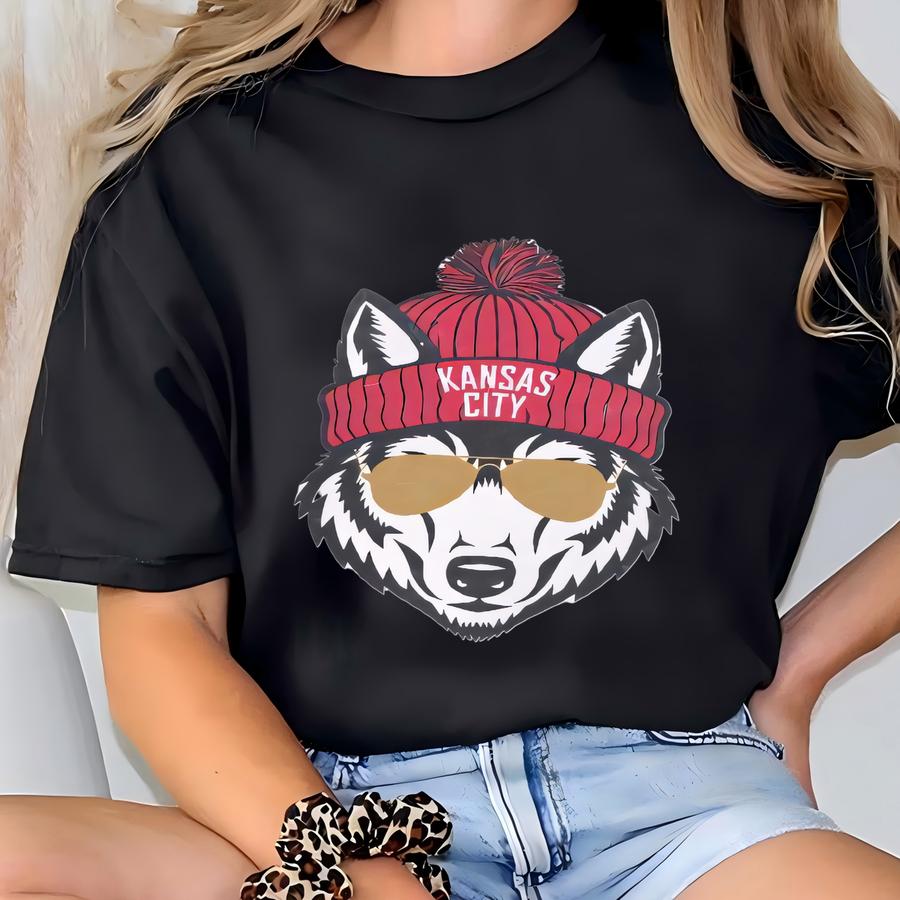 Kansas City Football Sweatshirt, Wolf Mascot Sweater, Kansas City Fan Shirts, Football Crewneck, Kansas City Youth Kids, Game Day T-shirt