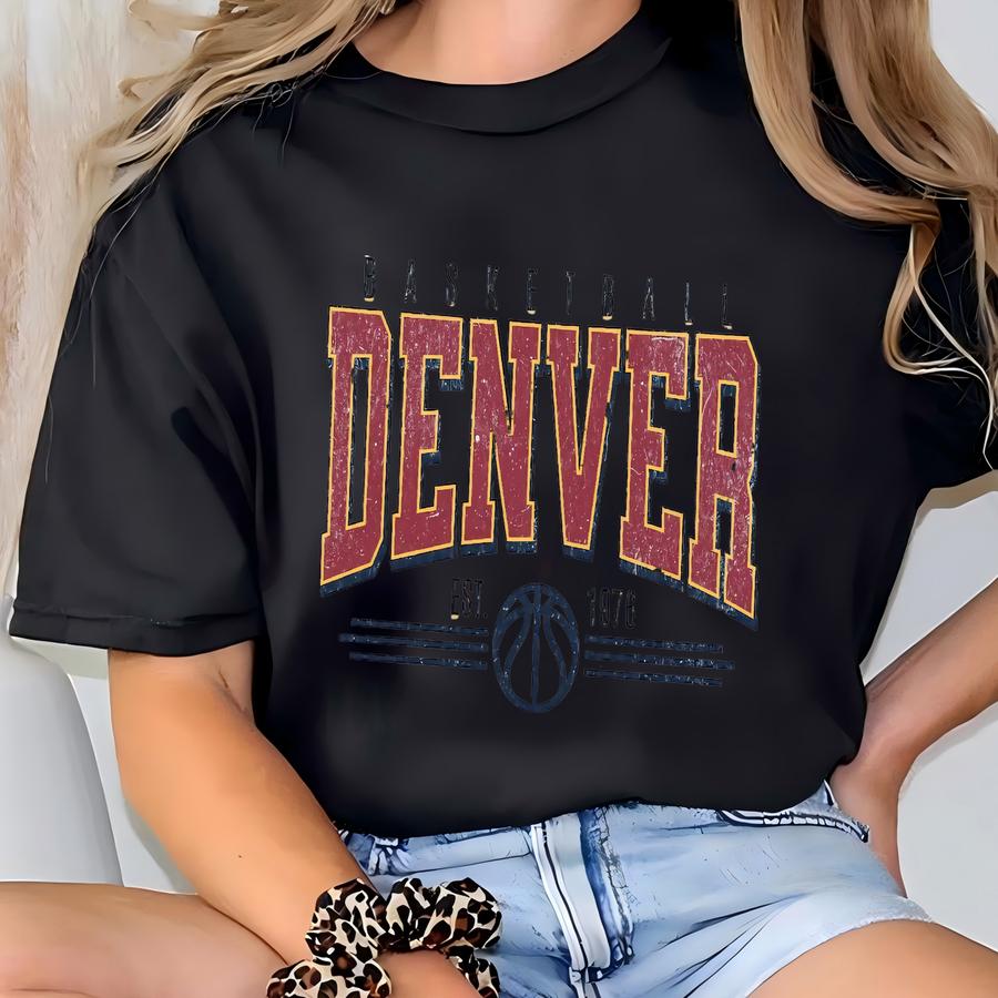 Vintage Denver Basketball Sweatshirt | Denver Fan Crewneck | Game Day Pullover | Colorado Crewneck | Denver Colorado | Denver Basketball Fan T-shirt