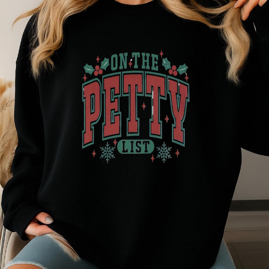 On The Petty List Tank Top Funny Christmas Racerback Cute Holiday Season Tee Retro Cozy Xmas Winter Aesthetic Clothing Gift For Her Sweatshirt