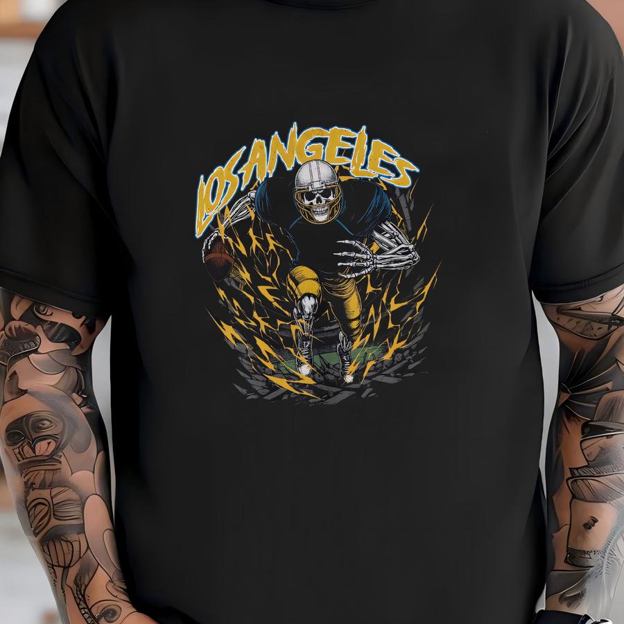 Los Angeles Football Sweatshirt - Graphic Crewnecks - Skeleton - Gift Shirt - Bootleg Shirt - Vintage - Skeleton Crewnecks - Chargers T-shirt