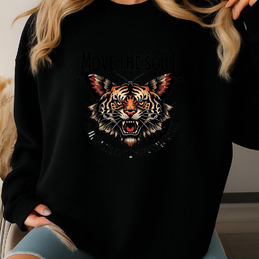 Women's Motorcycle Raglan: Biker Girl Tee - Two Wheels Move The Soul Sweatshirt