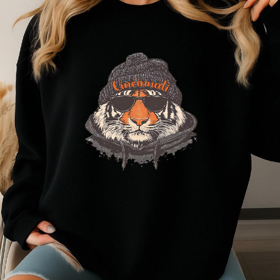 Cincinnati Football Sweatshirt, Retro Sports Fan Shirt, Game Day Gift Tee, Cincinnati Mascot Sweatshirt,cincinnati Football Fan Shirt Sweatshirt