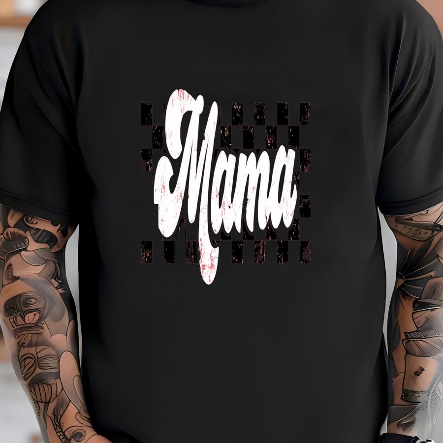 Retro Checkered Mama Sweatshirt T-shirt