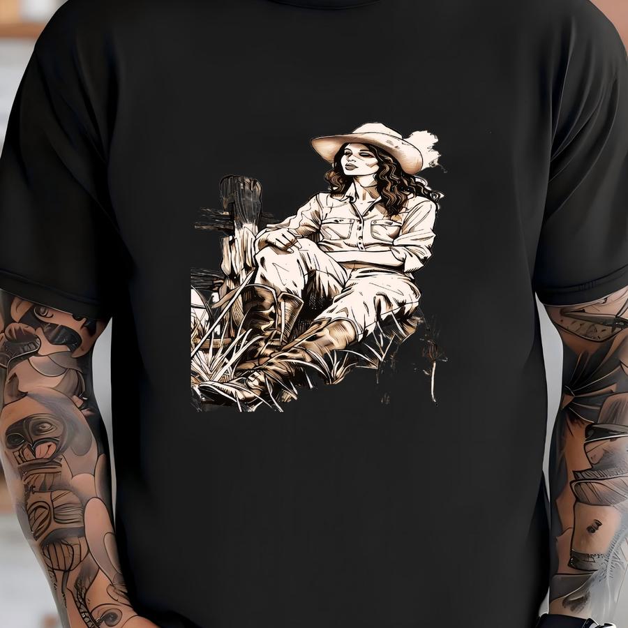 Cowgirl Faith Dtf Transfer: Christian Western Horse Design T-shirt