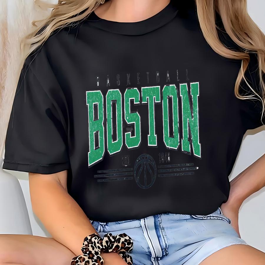 Vintage Boston Basketball Sweatshirt | Boston Basketball Fan Crewneck | Massachusetts Hoodie | Gift For Boston Fan T-shirt