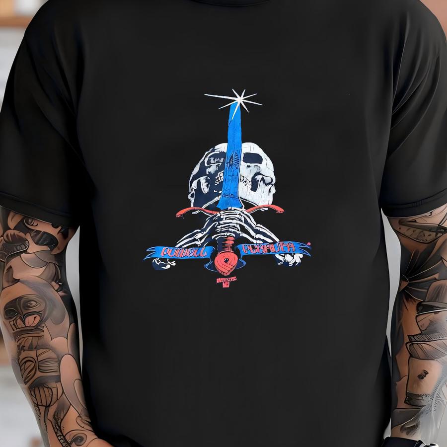 Vintage 1980s Powell Peralta Corp Skull Sword Navy Blue Sweatshirt Size Medium Skate Tony Hawk Bones Brigade Skater Punk T-shirt