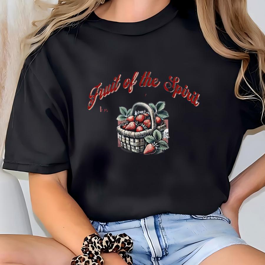 Fruit Of The Spirit Tee, Christian Tee, Church, Bible Tote, Christian Merch, Strawberry Tee, Christian Tee Gift T-shirt