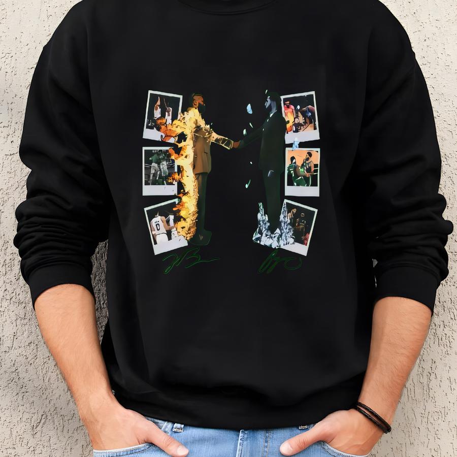 Youth T-shirt Jayson Tatum And Jaylen Brown Fire Ice Vintage Style Tee Kids Sizes Sweatshirt