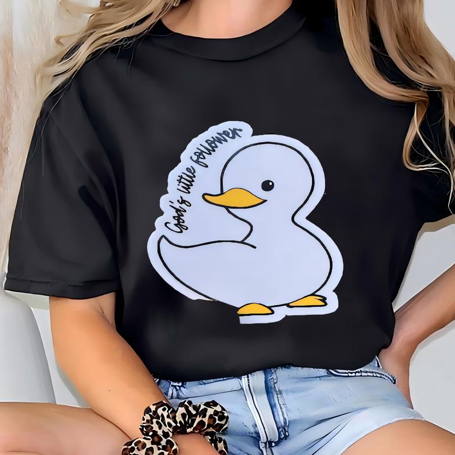 God's Little Follower Duck Sticker: Waterproof Christian Faith Decal T-shirt