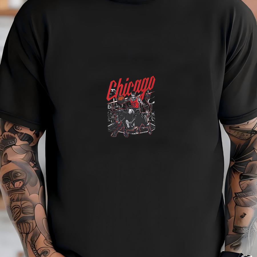Chicago Basketball Shirt - Graphic Tees - Skeleton Shirt - Merch Tee - Gift Shirt - Bootleg Shirt - Vintage T-shirt