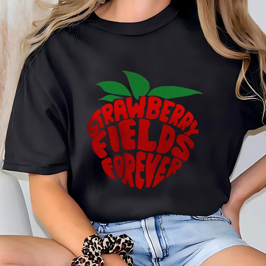 Strawberry Fields Sweatshirt: Beatles Inspired Retro Crewneck T-shirt