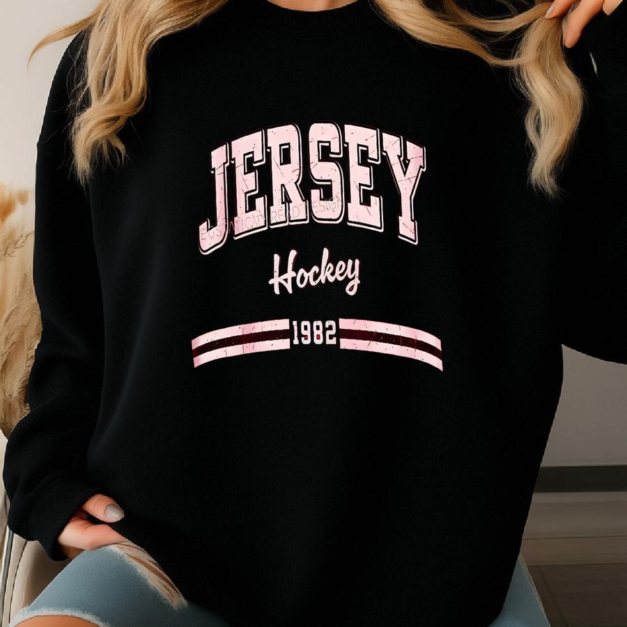 New Jersey Hockey Sweatshirt, Vintage New Jersey Hockey, New Jersey Ice Hockey, Nj Hockey Crewneck, Nj Hockey Gift, For Women And Men Sweatshirt
