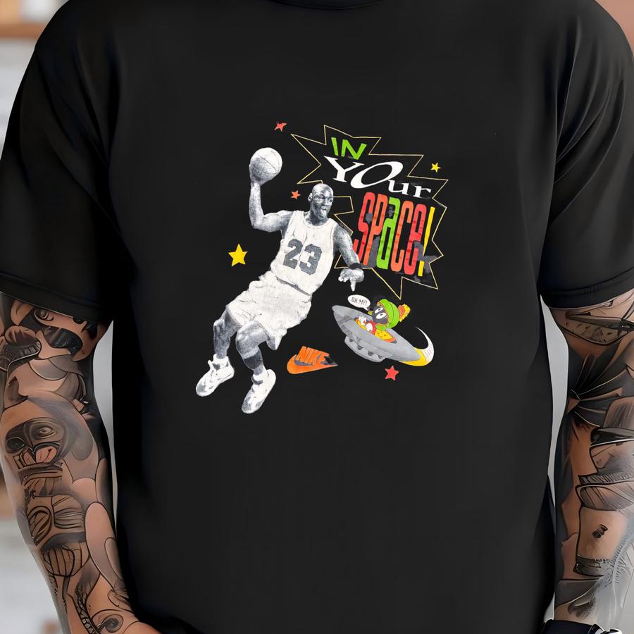 Vintage 1993 Air Marvin The Martian Looney Tunes Warner Brothers In Your Space Rare Graphic Shirt Usa Size M/l T-shirt