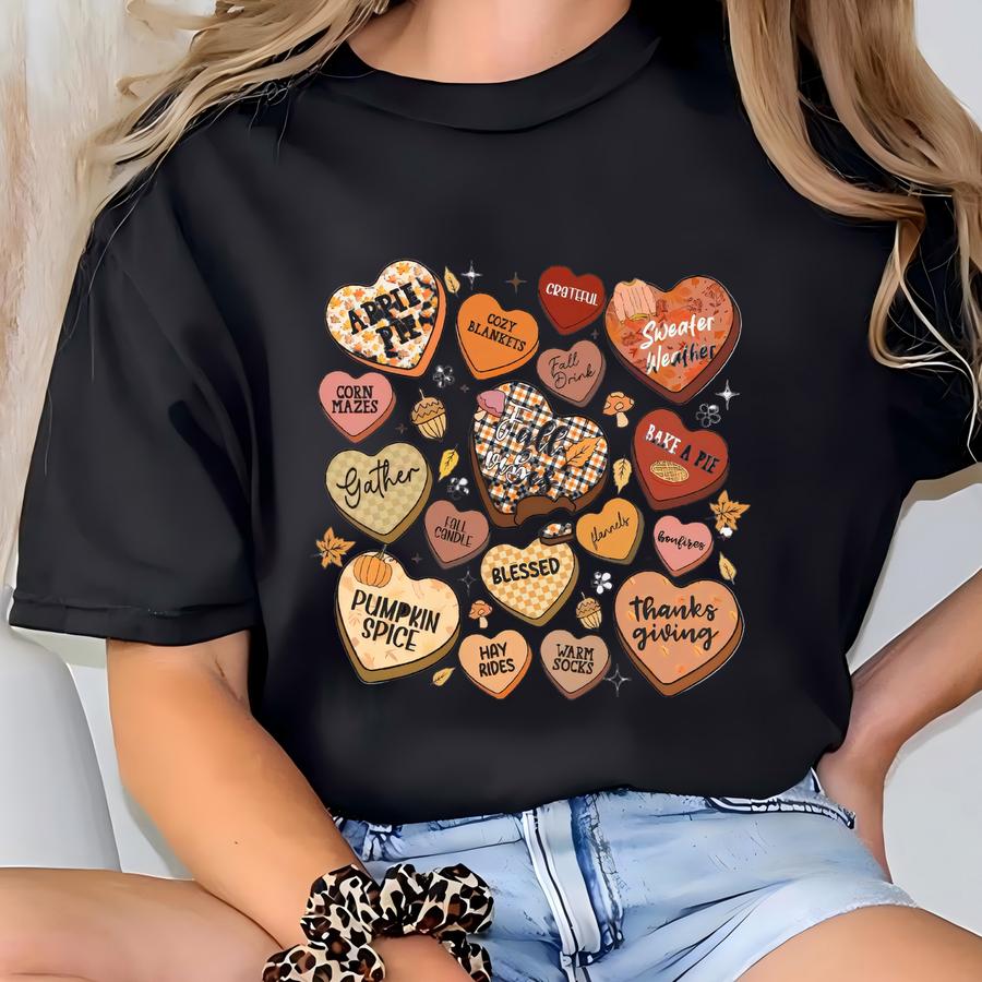 Fall Conversation Hearts Sweater T-shirt
