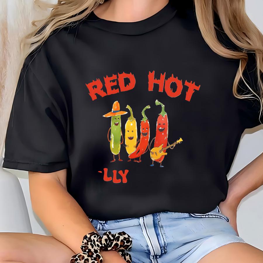 Red Hot Silly Peppers Sweatshirt, Funny Meme Hoodie, Humorous Pepper Sweatshirt, Retro Comfort Sweater, Graphic Tee, Aesthetic Shirt T-shirt