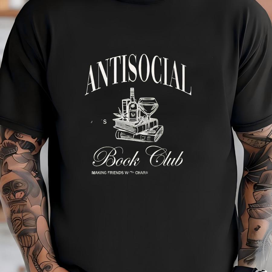 Antisocial Book Club Comfort Color Shirt For Romance Reader And Book Lover Introverted Vintage Reading Tee Gift For Bookworm T-shirt
