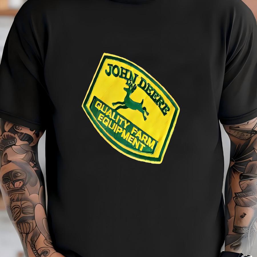 Vintage John Deere Denim Button Up Snap Shirt Size Medium Quality Patch Nice Fading T-shirt