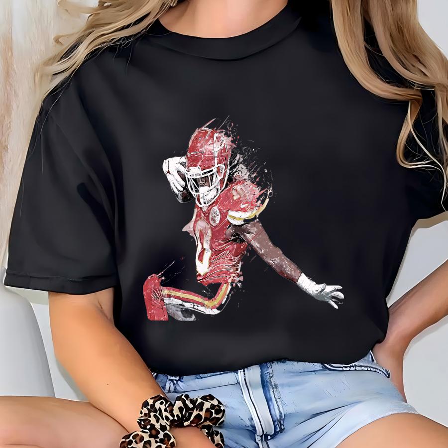 Isiah Pacheco Wall Art Poster Print Football Artwork Framed Canvas Print Home Decor Gift M76 Christmas Gift T-shirt