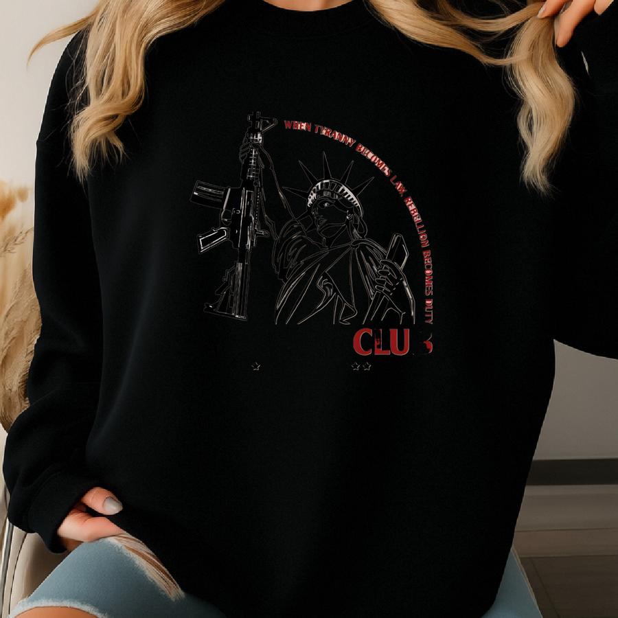 Freedom Club Est. 1776 Rebellion America Crewneck Sweatshirt Sweatshirt