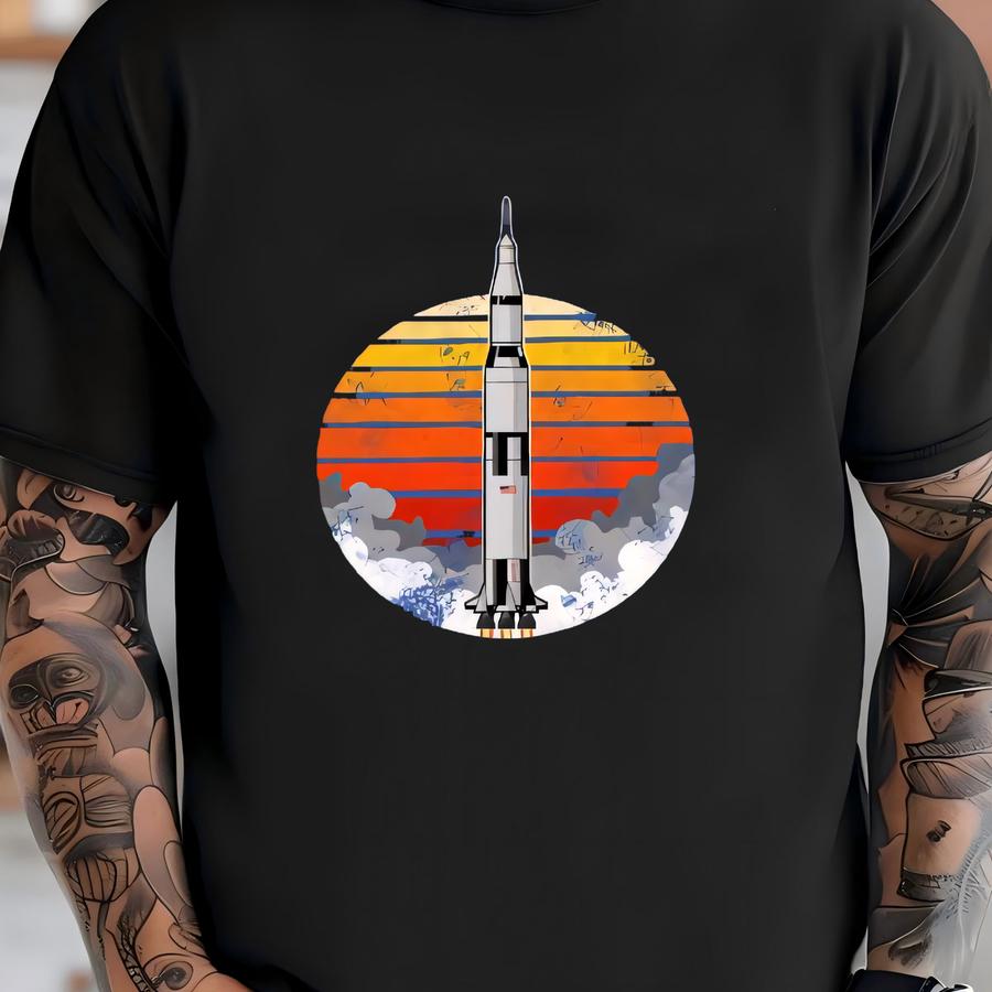 Youth Space Usa Sun Rocket Ship Launch Pullover Hoodie T-shirt