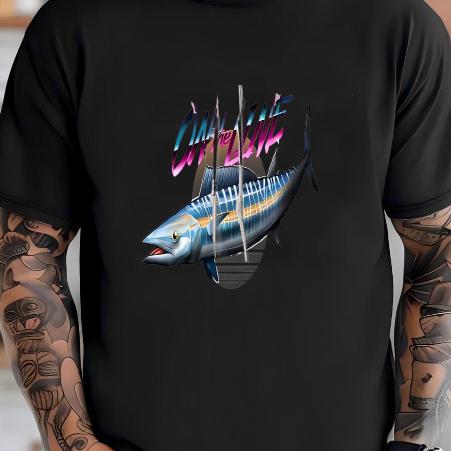 Wahoo Ono Fish On The Line Saltwater Pullover Hoodie T-shirt