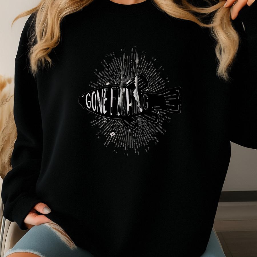 Gone Fishing Pullover Hoodie Sweatshirt