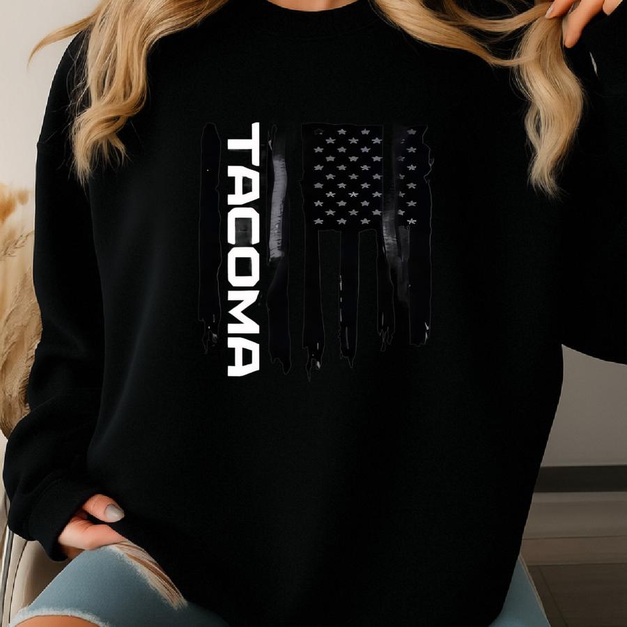 Tacoma New American Flag Pullover Hoodie Sweatshirt