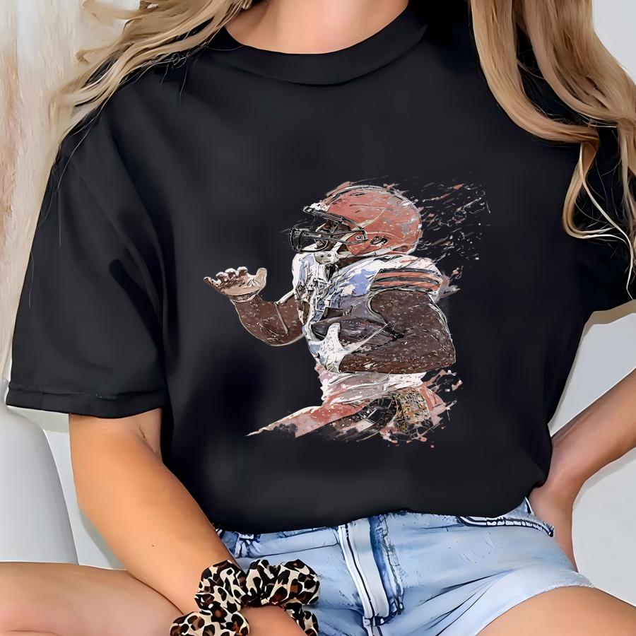 Nick Chubb Wall Art Cleveland Browns Poster Print Football Artwork Framed Canvas Print Home Decor Gift M95 Christmas Gift T-shirt