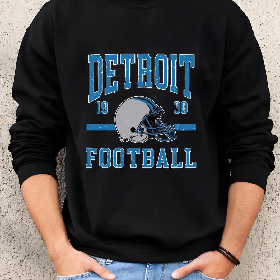 Detroit Football Sweatshirt, Game Day Sweatshirt, Vintage Detroit Football T-shirt, Lions Fan Game Day Gift, Sunday Football Shirt Sweatshirt