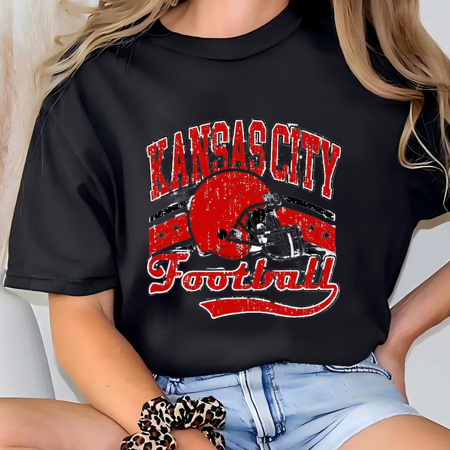 Retro Kansas City Football Hoodies, Football Game Sweatshirts, Football Season Tee, Football Lovers Shirt, Kansas City Football Fans T-shirt