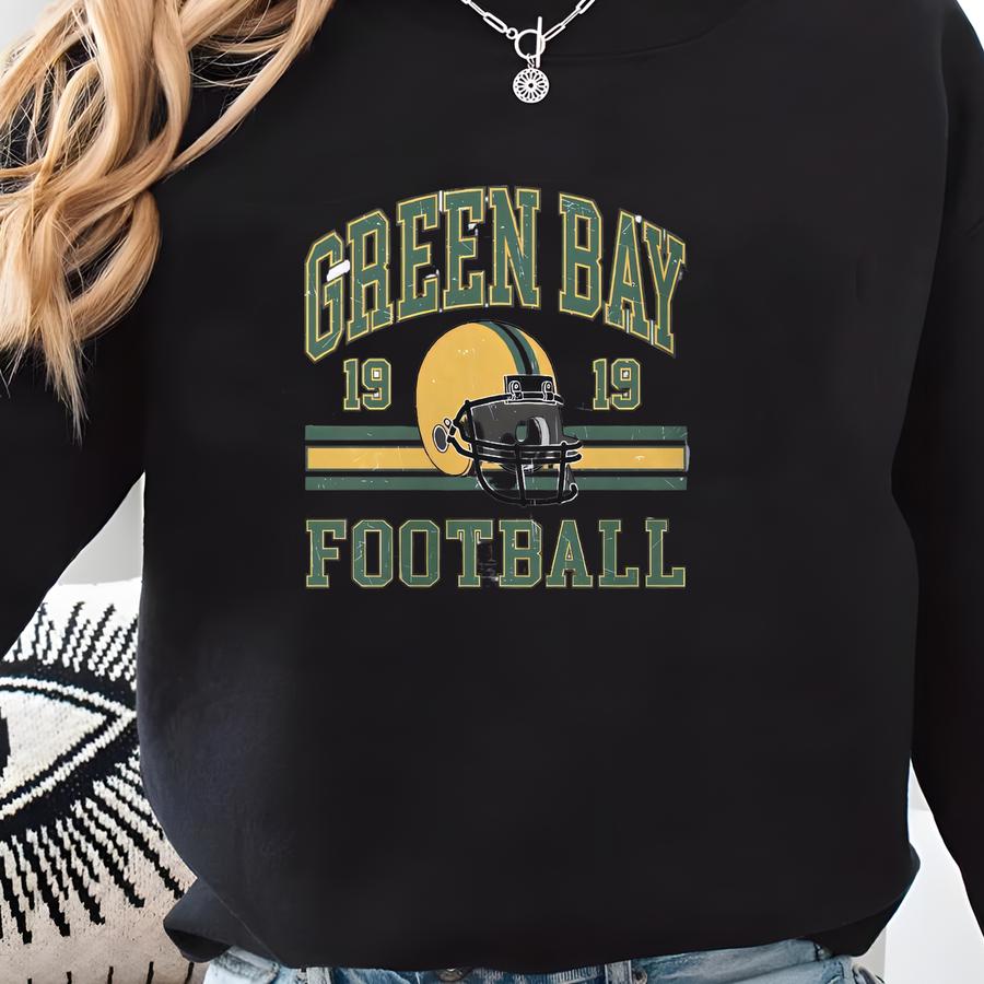 Green Bay Football Sweater For Him, Green Bay Football Crewneck, Vintage Green Bay Football Sweatshirt For Women, Green Bay Gift For Her Sweatshirt