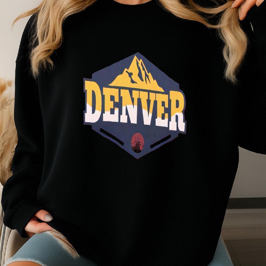 Vintage Denver Basketball T-shirt: Mile High City Sports Fan Gift Sweatshirt
