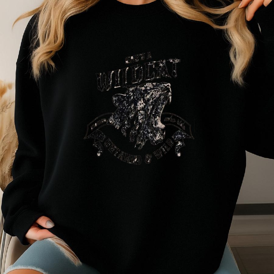 Women's Motorcycle Hoodie: Wildcat Biker Pullover Sweatshirt