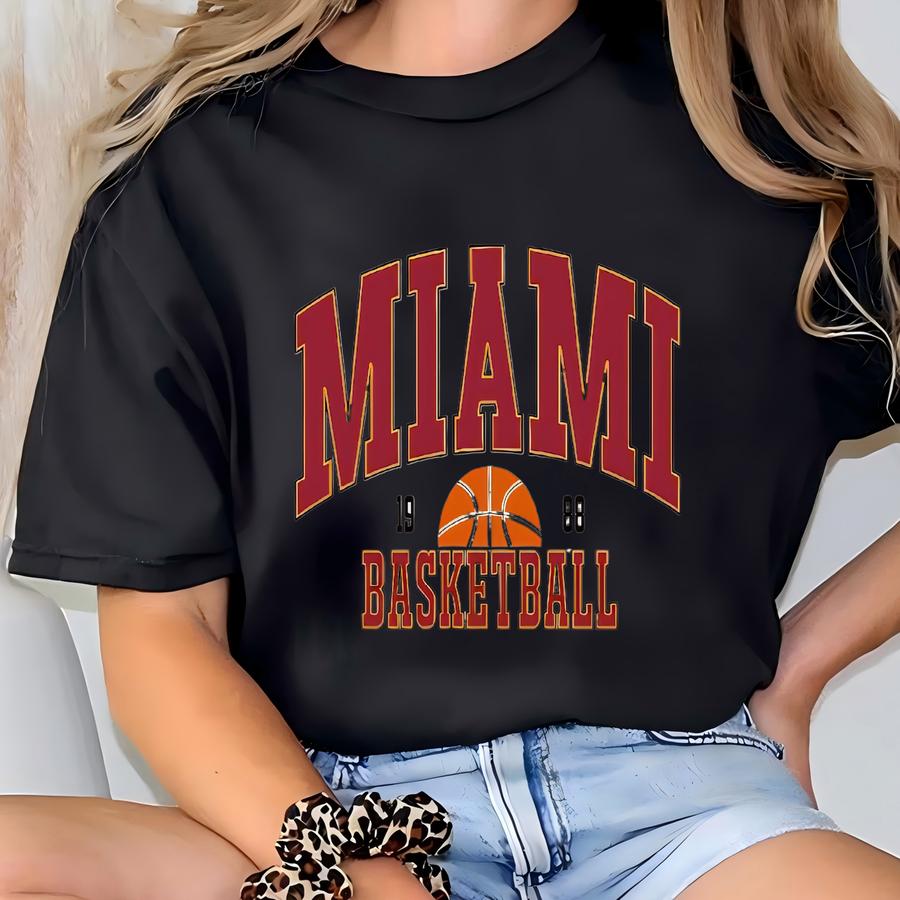 Vintage Miami Basketball Sweatshirt, Gameday Basketball Shirt, Retro Style Miami Basketball Sweatshirt, Miami Basketball Fan Gifts T-shirt